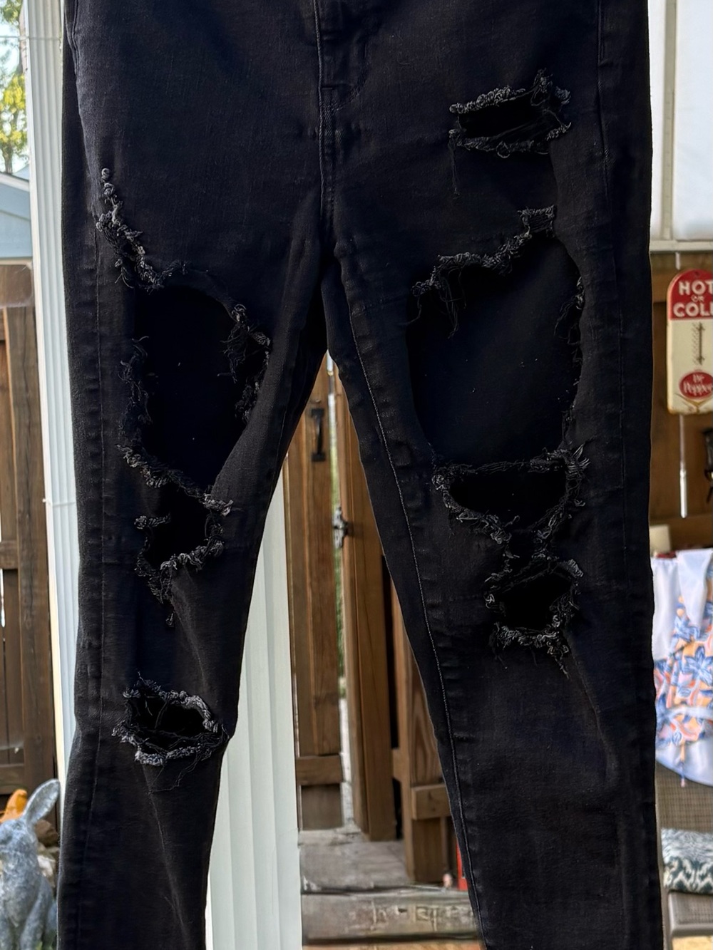 American Eagle Outfitters Black Ripped Skinny Jeans